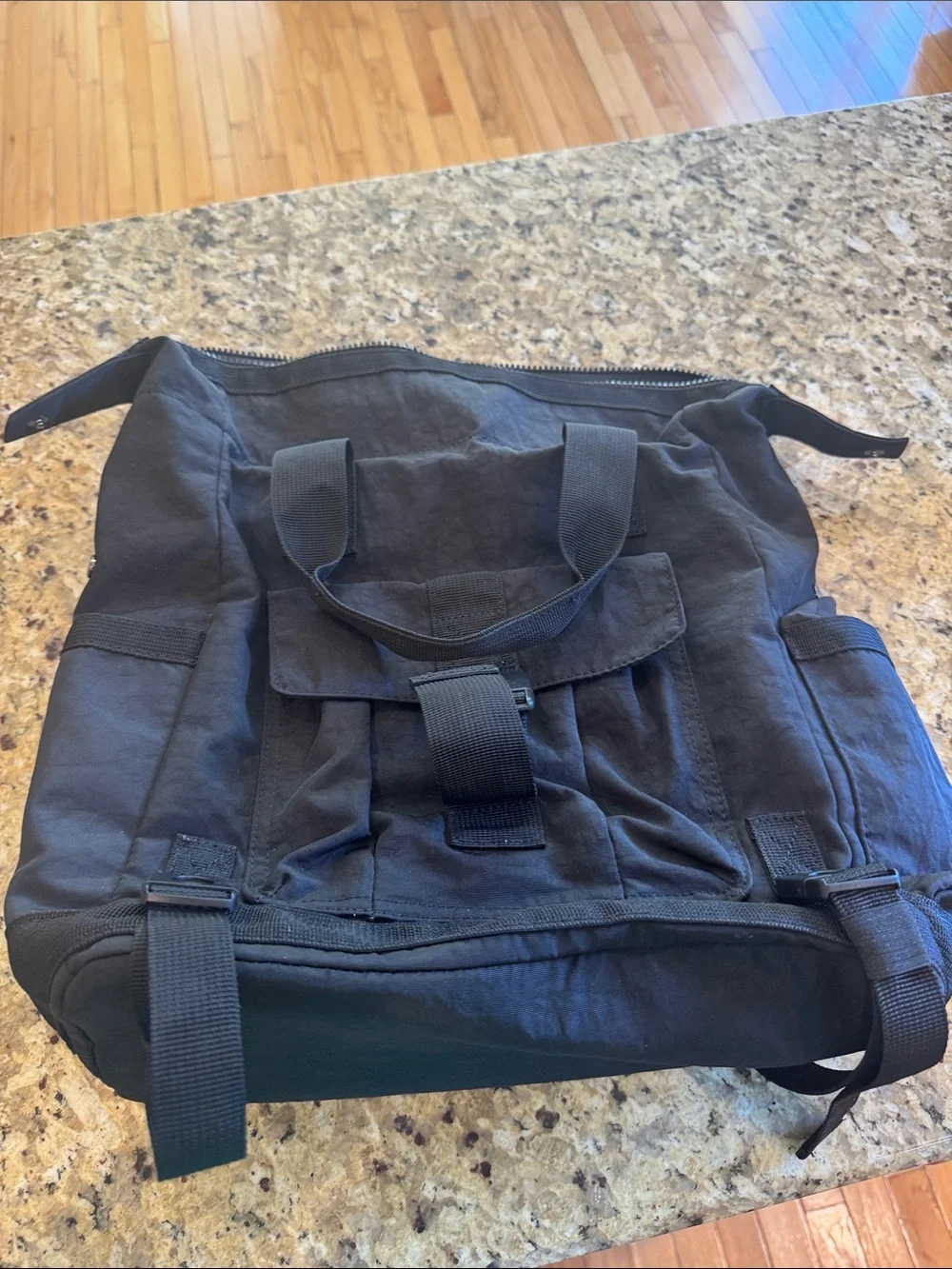 Black Canvas Tote Backpack - Versatile Everyday Bag